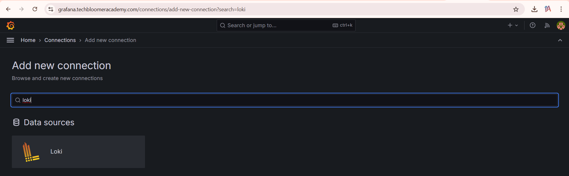 Search for Loki and select it